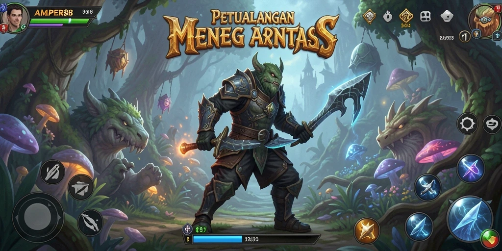 Tampilan gameplay seru dalam petualangan fantastis AMPER88.