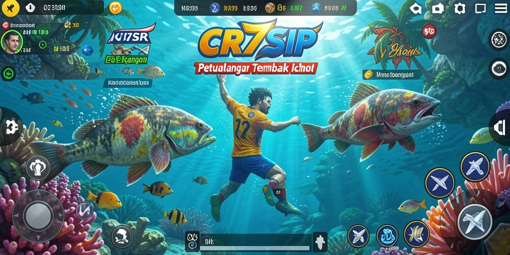 Tangkapan layar menampilkan gameplay menarik dari CR7SIP dengan aksi menembak ikan.