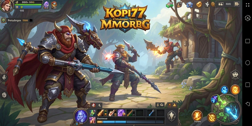 Screenshot gameplay KOPI77 yang menonjolkan aksi pertempuran dalam game MMORPG.
