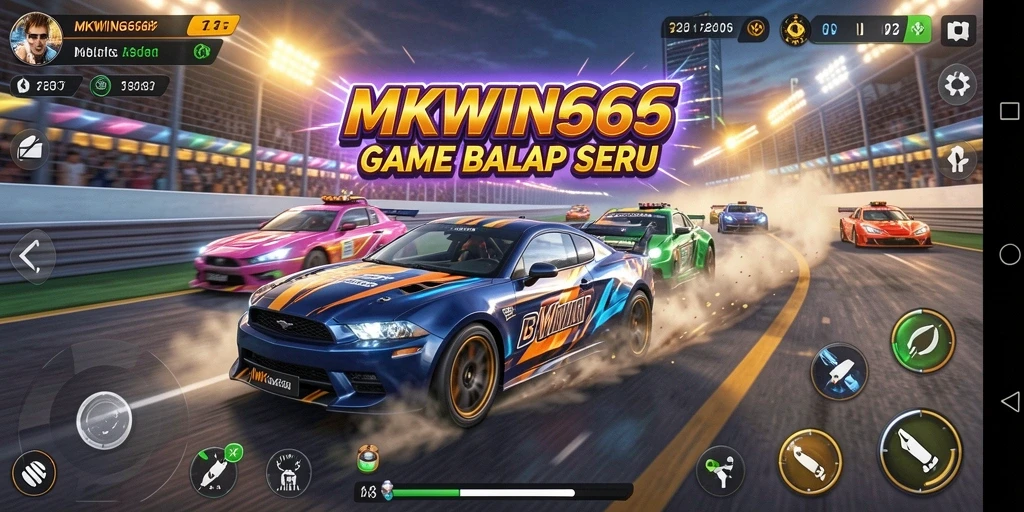 Tangkapan layar gameplay <strong>MKWIN666</strong> menunjukkan balapan yang mendebarkan dan visual yang menawan.