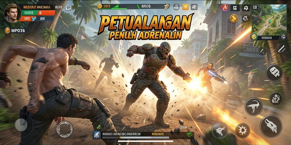 Screenshot MPO76 menampilkan aksi mendebarkan dan karakter yang dinamis.
