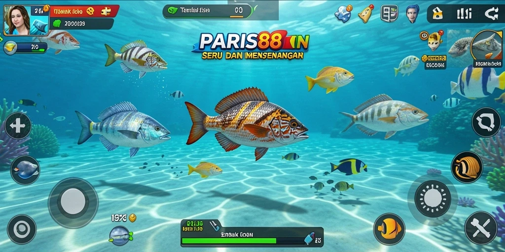 Tampilan menarik dari gameplay Tembak Ikan di PARIS88.