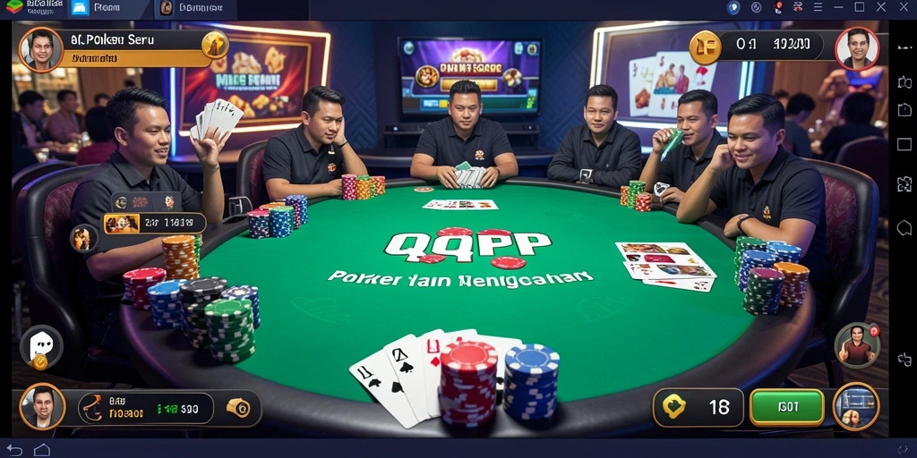 Tampilan gameplay Poker yang mendebarkan di QQRP.