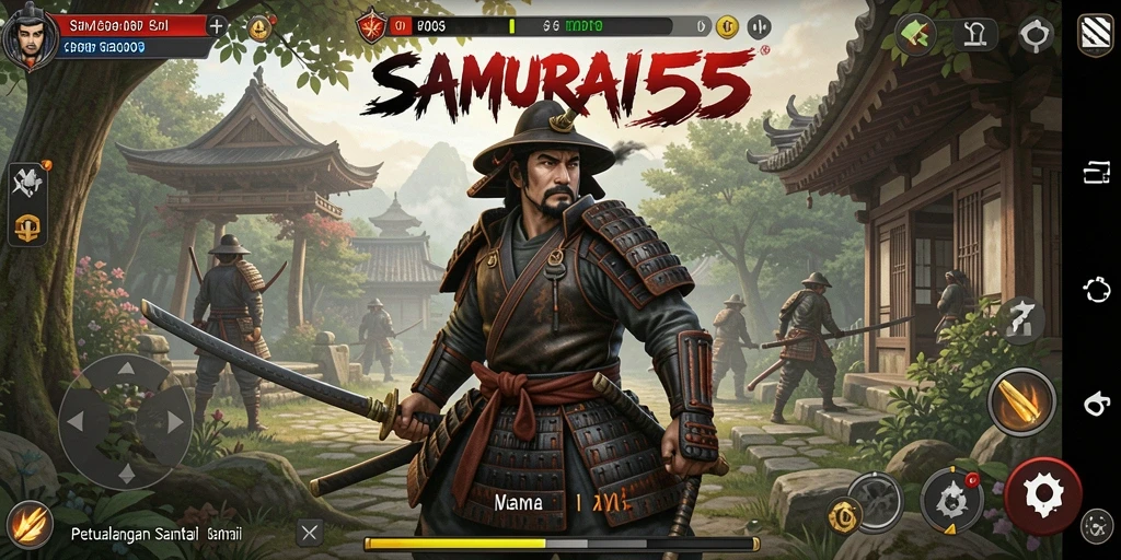 Gameplay seru dalam dunia samurai yang penuh warna.