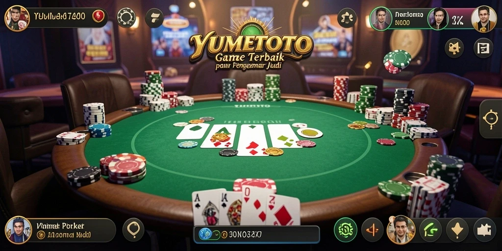 Screenshot gameplay seru di YUMETOTO yang menunjukkan aksi taruhan Poker.